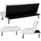 Divano reclinabile moderno in similpelle trasformabile in letto