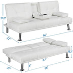 Divano reclinabile moderno in similpelle trasformabile in letto