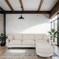 Divano componibile moderno 108 in tessuto con pouf e cuscini