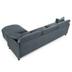 Divano componibile moderno 108 in tessuto con pouf e cuscini