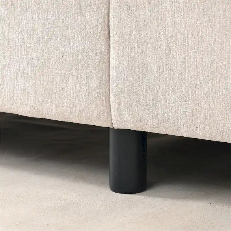 Divano componibile moderno 108 in tessuto con pouf e cuscini