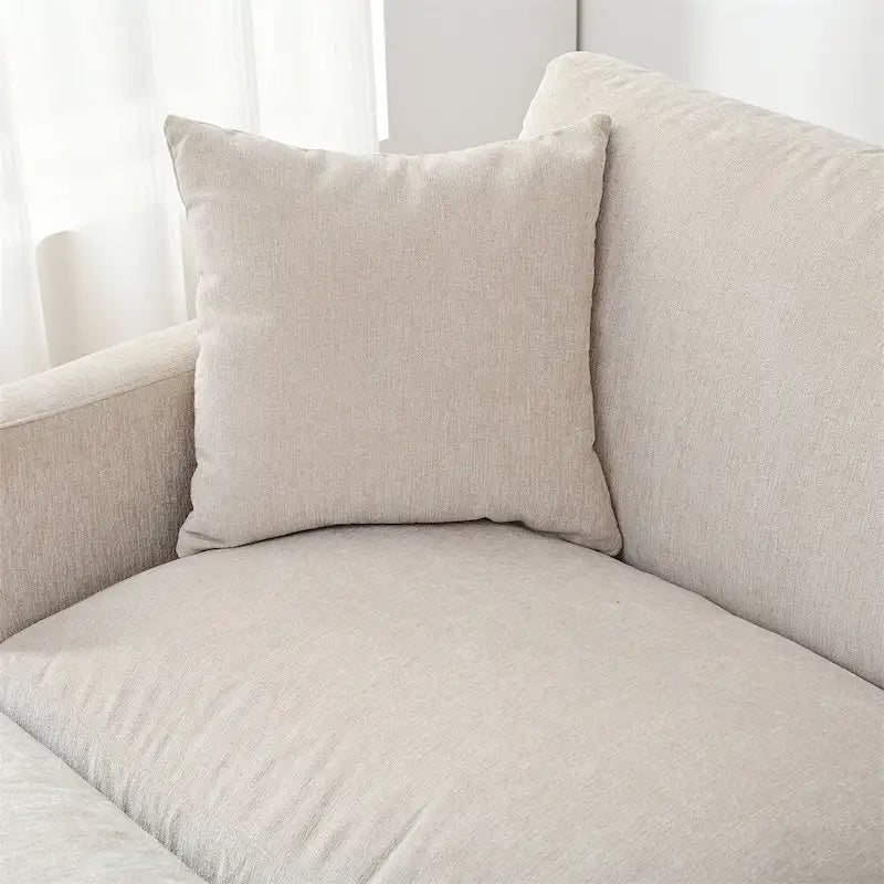Divano componibile moderno 108 in tessuto con pouf e cuscini
