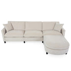 Divano componibile moderno 108 in tessuto con pouf e cuscini