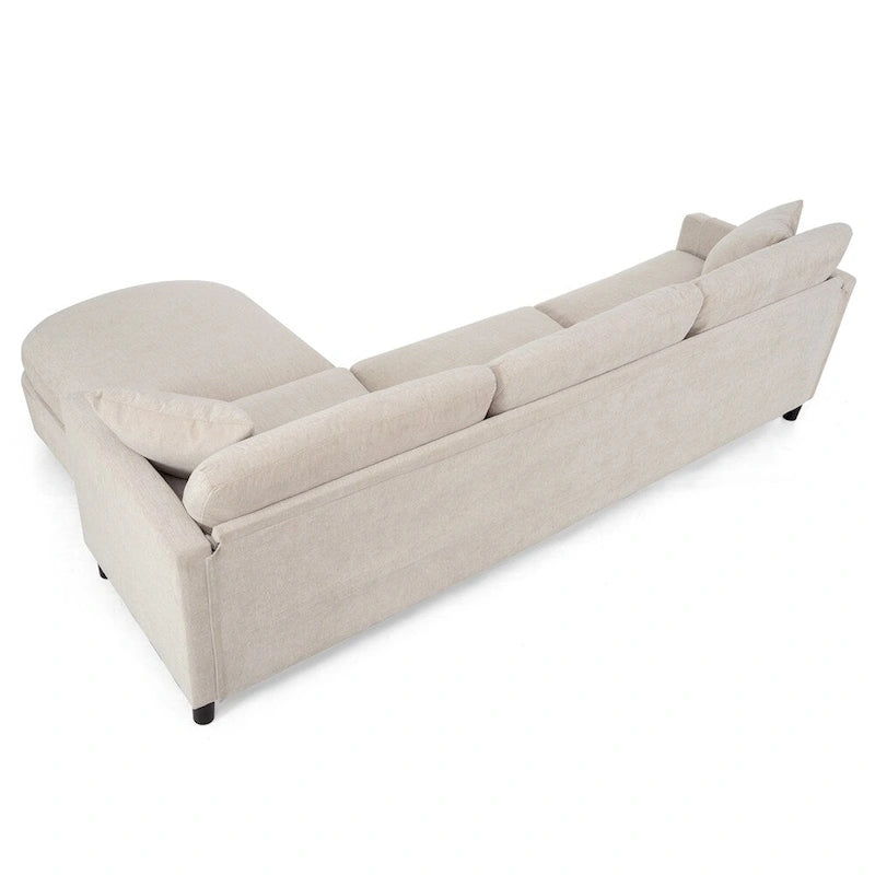 Divano componibile moderno 108 in tessuto con pouf e cuscini
