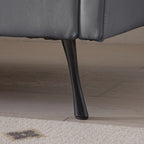 Canapé d'angle moderne en similicuir avec pouf convertible
