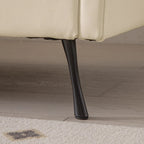 Canapé d'angle moderne en similicuir avec pouf convertible