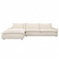Glendale Left-Facing Chaise Upholstered Sectional, Cream