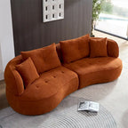 Canapé d'angle avec coussins déhoussables, tissu durable, cadre en bois massif