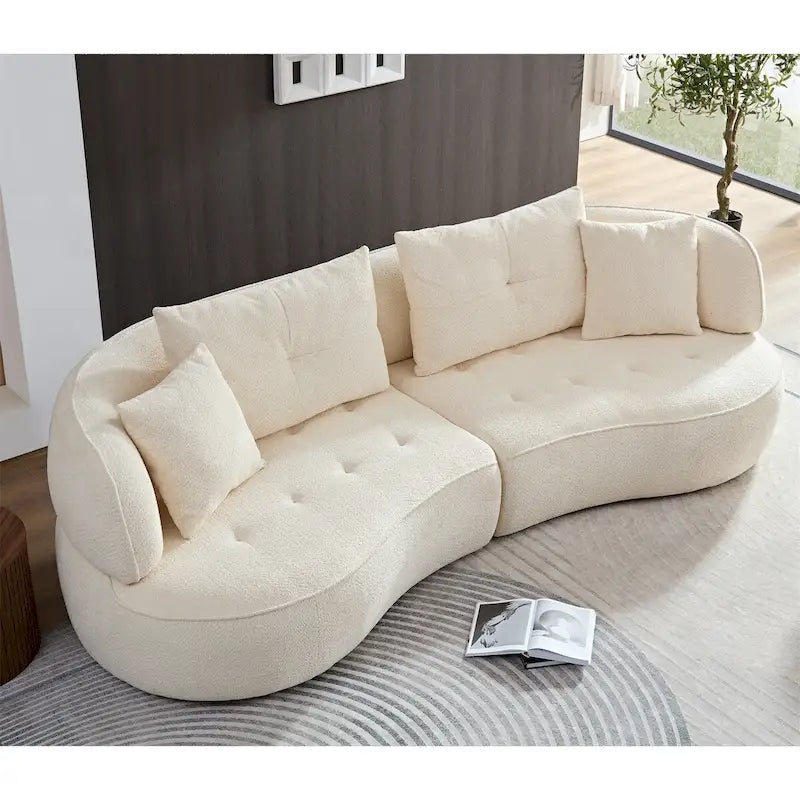 Canapé d'angle avec coussins déhoussables, tissu durable, cadre en bois massif