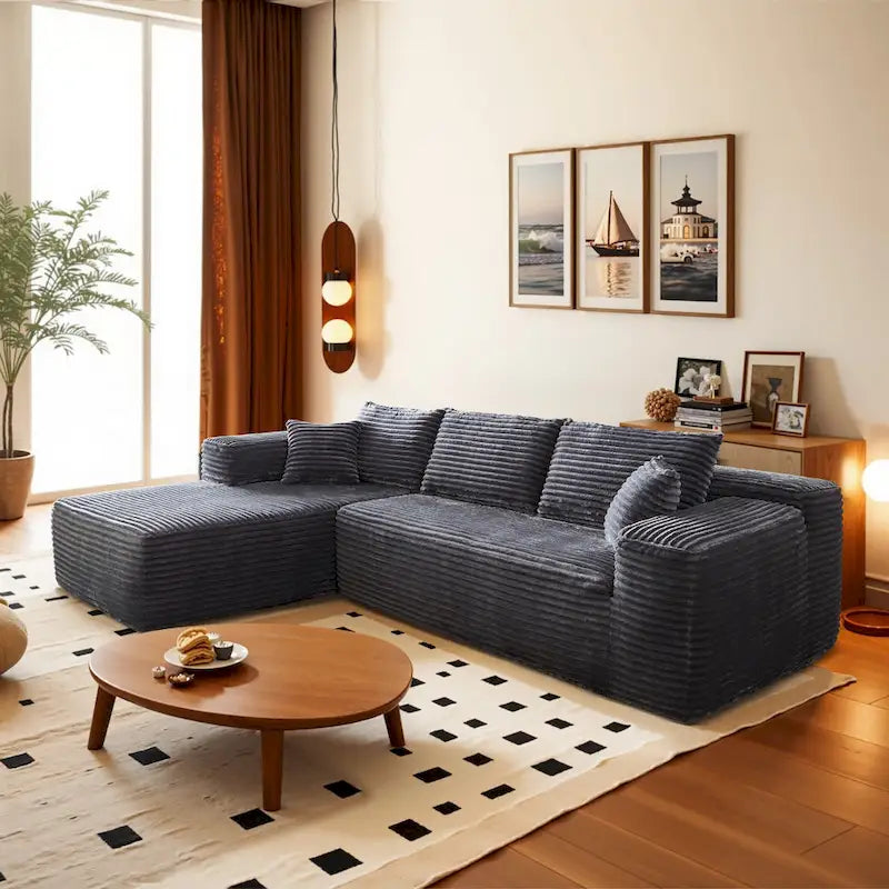 HOOOWOOO Divano sezionale modulare a L moderno con chaise longue