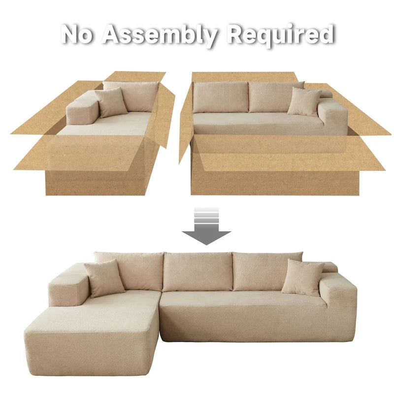 HOOOWOOO Divano sezionale modulare a L moderno con chaise longue