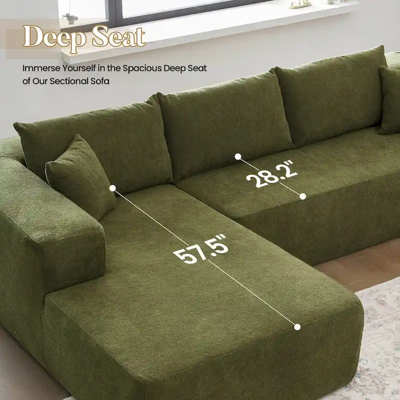 HOOOWOOO Divano sezionale modulare a L moderno con chaise longue