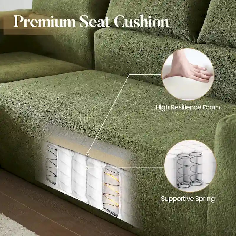HOOOWOOO Divano sezionale modulare a L moderno con chaise longue