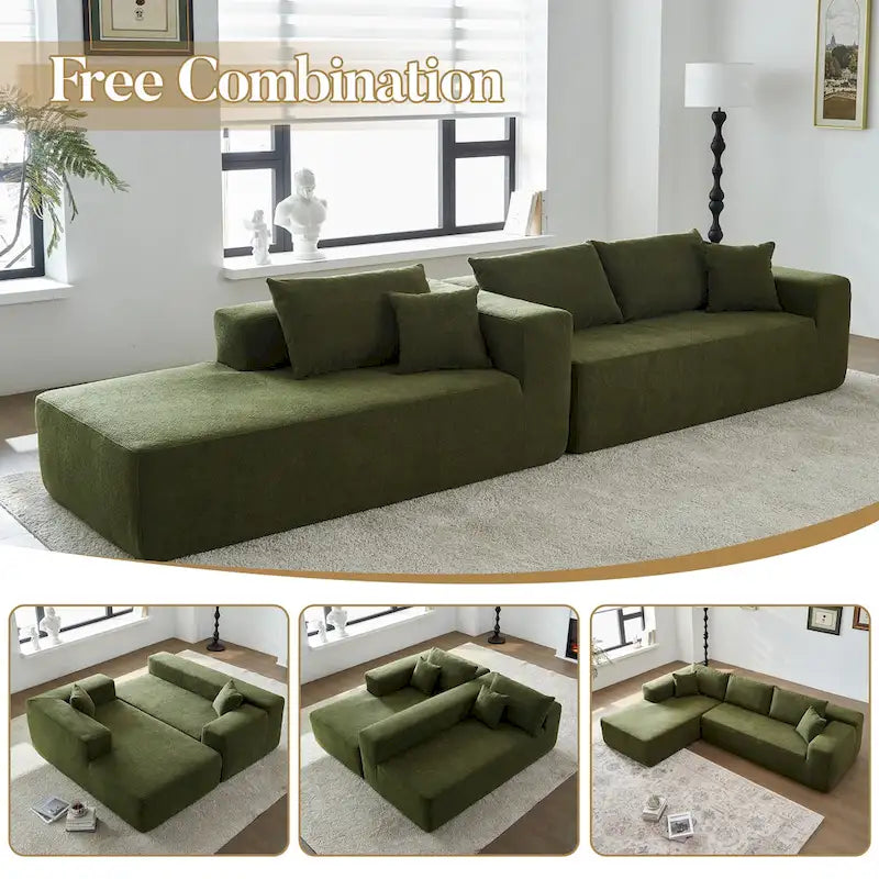HOOOWOOO Divano sezionale modulare a L moderno con chaise longue