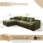 HOOOWOOO Divano sezionale modulare a L moderno con chaise longue