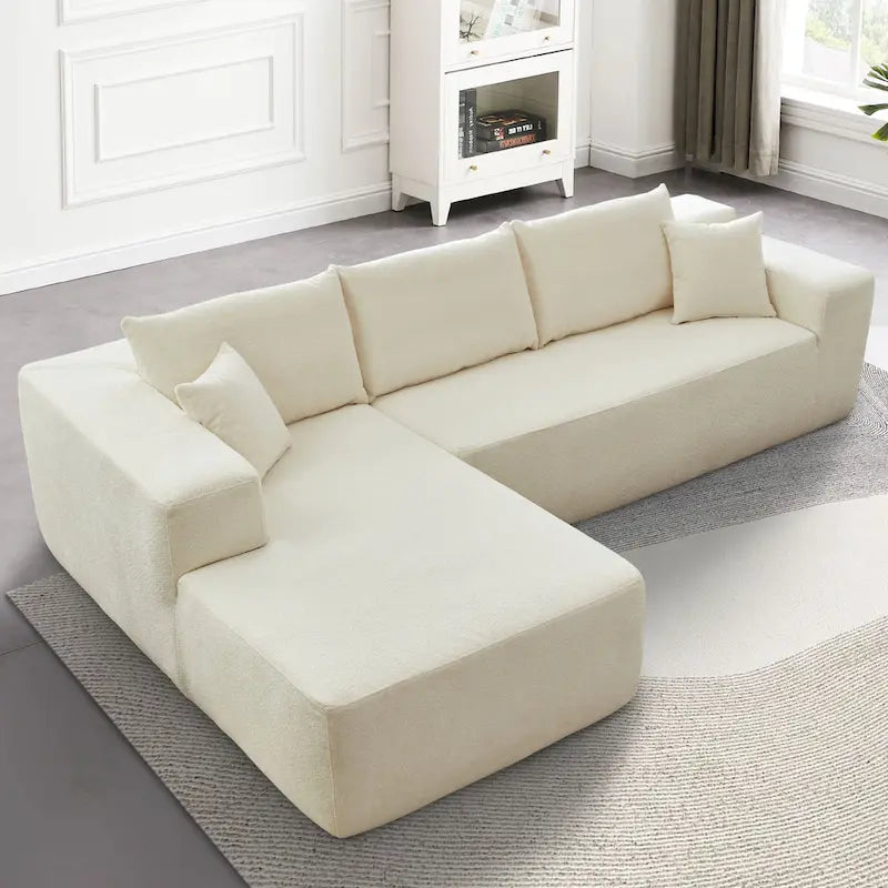 HOOOWOOO Divano sezionale modulare a L moderno con chaise longue