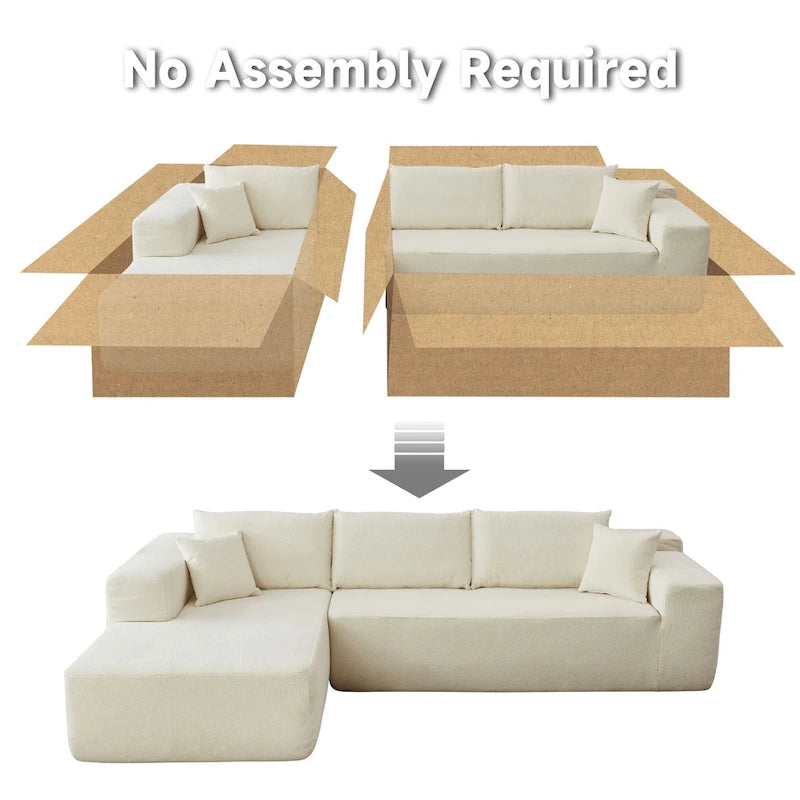 HOOOWOOO Divano sezionale modulare a L moderno con chaise longue