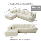 HOOOWOOO Divano sezionale modulare a L moderno con chaise longue