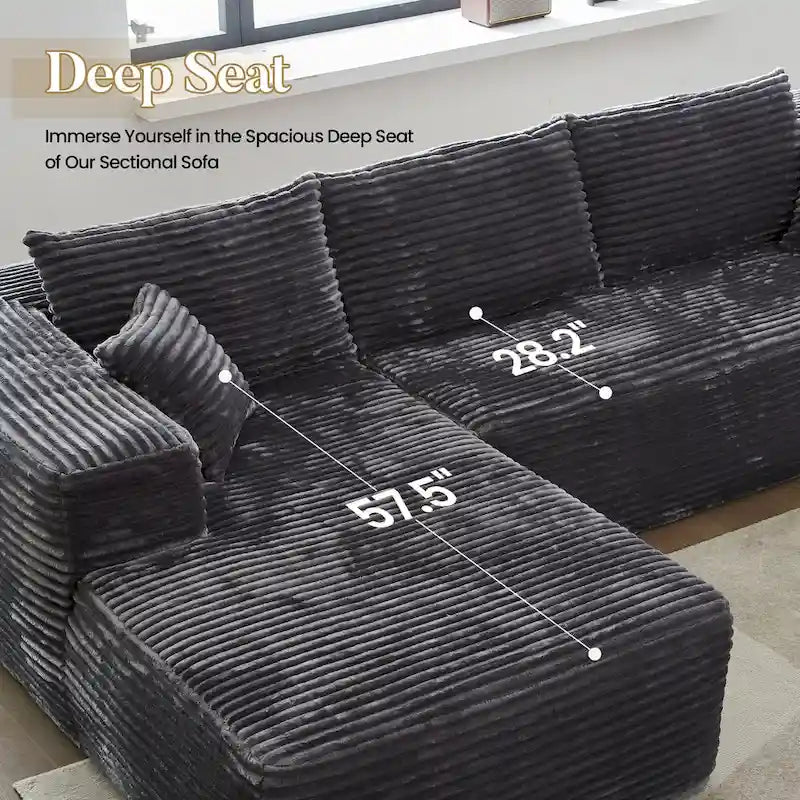 HOOOWOOO Divano sezionale modulare a L moderno con chaise longue