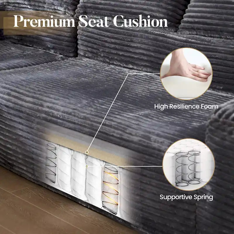 HOOOWOOO Divano sezionale modulare a L moderno con chaise longue