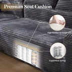HOOOWOOO Divano sezionale modulare a L moderno con chaise longue