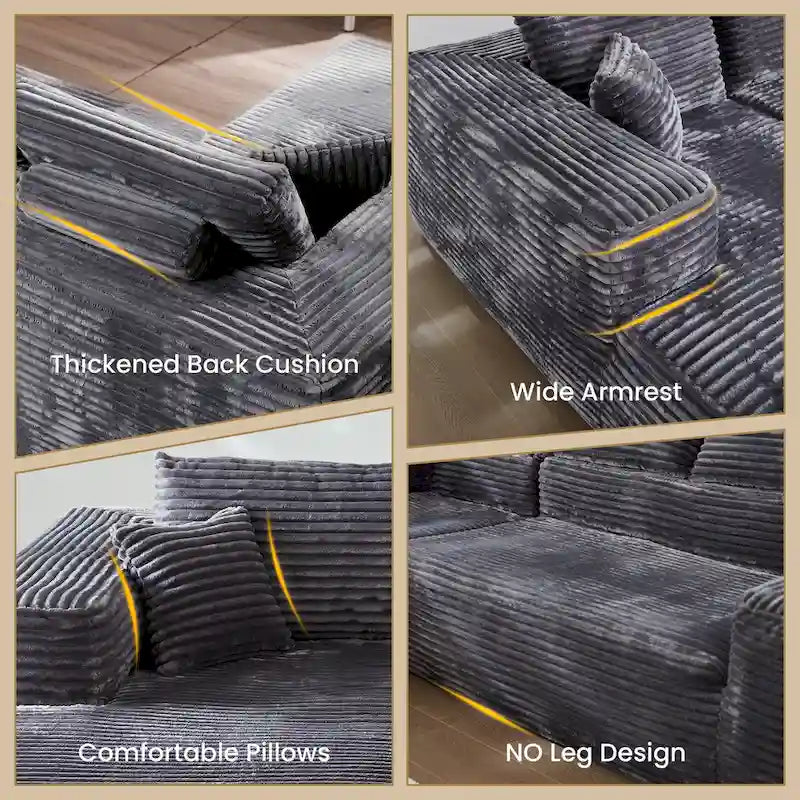 HOOOWOOO Divano sezionale modulare a L moderno con chaise longue