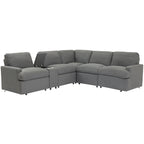 104 Canapé d'angle inclinable électrique Sectionnel de cinéma maison Canapé inclinable avec boîte de rangement, porte-gobelets, ports USB et prise de courant