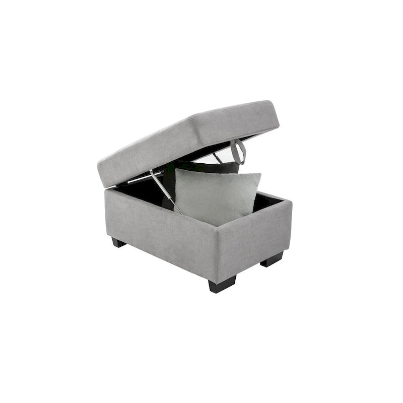 Divano Letto Sezionale in Velluto a L da 87.4 pollici, Divano Letto a 5 Posti con 2 Porte USB, Pouf Contenitore e Bracciolo con Vano Nascosto