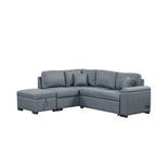 Divano Letto Sezionale in Velluto a L da 87.4 pollici, Divano Letto a 5 Posti con 2 Porte USB, Pouf Contenitore e Bracciolo con Vano Nascosto