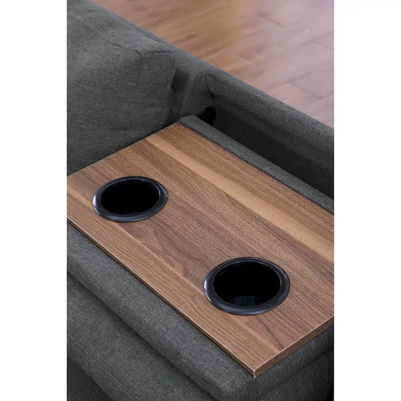 Canapé d'angle gauche Alger de 98 po avec méridienne et pouf – 98 larg. x 71 prof. x 33 haut.