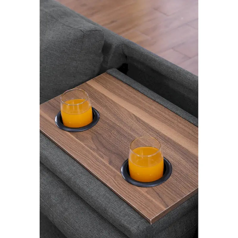 Canapé d'angle gauche Alger de 98 po avec méridienne et pouf – 98 larg. x 71 prof. x 33 haut.