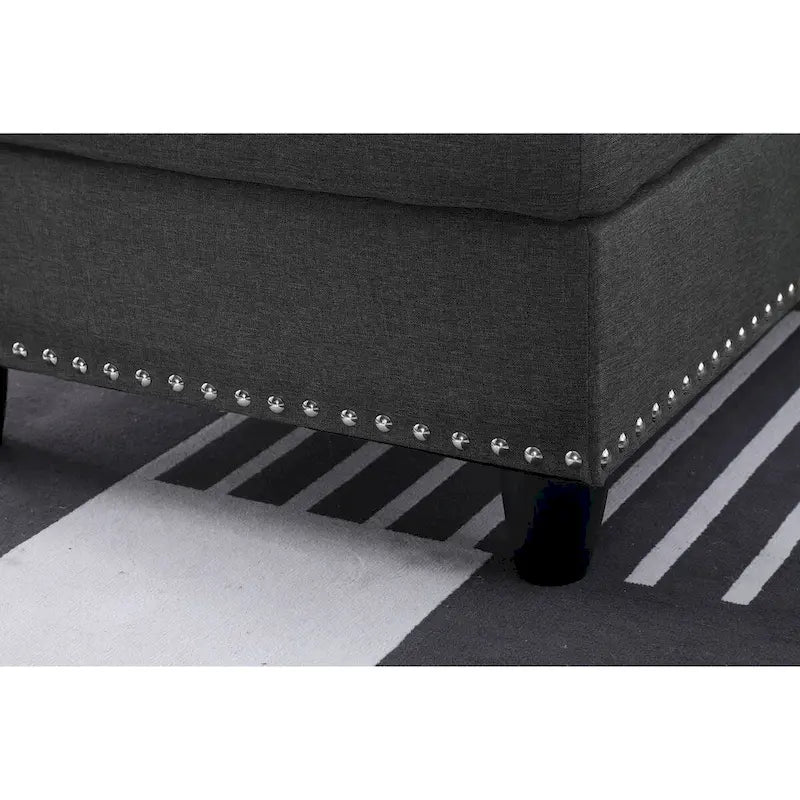 Canapé d'angle gauche Alger de 98 po avec méridienne et pouf – 98 larg. x 71 prof. x 33 haut.