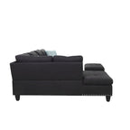 Canapé d'angle gauche Alger de 98 po avec méridienne et pouf – 98 larg. x 71 prof. x 33 haut.