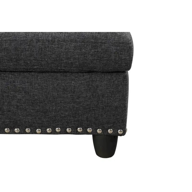 Canapé d'angle gauche Alger de 98 po avec méridienne et pouf – 98 larg. x 71 prof. x 33 haut.