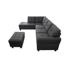 Canapé d'angle gauche Alger de 98 po avec méridienne et pouf – 98 larg. x 71 prof. x 33 haut.
