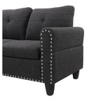 Canapé d'angle gauche Alger de 98 po avec méridienne et pouf – 98 larg. x 71 prof. x 33 haut.