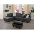 Canapé d'angle gauche Alger de 98 po avec méridienne et pouf – 98 larg. x 71 prof. x 33 haut.