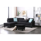 Canapé d'angle gauche Alger de 98 po avec méridienne et pouf – 98 larg. x 71 prof. x 33 haut.