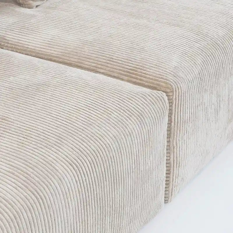 Grand canapé modulaire d'angle en velours côtelé pour salon