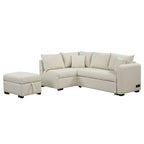 Divano Letto con penisola a L estraibile MERAX con Pouf Contenitore
