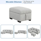 Divano Letto con penisola a L estraibile MERAX con Pouf Contenitore