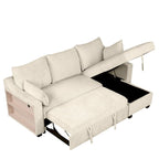 Canapé d'angle convertible MERAX avec méridienne de rangement