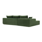 Divano Sezionale Imbottito Minimalista a L Modulare Verde da 277 cm con Combinazione a Due Pezzi - 277L x 173P x 72A cm