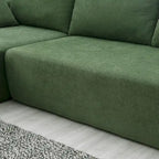 Divano Sezionale Imbottito Minimalista a L Modulare Verde da 277 cm con Combinazione a Due Pezzi - 277L x 173P x 72A cm
