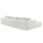 Divano Sezionale Imbottito Minimalista a L Modulare Verde da 277 cm con Combinazione a Due Pezzi - 277L x 173P x 72A cm