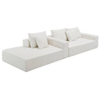 Divano Sezionale Imbottito Minimalista a L Modulare Verde da 277 cm con Combinazione a Due Pezzi - 277L x 173P x 72A cm