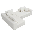 Divano Sezionale Imbottito Minimalista a L Modulare Verde da 277 cm con Combinazione a Due Pezzi - 277L x 173P x 72A cm