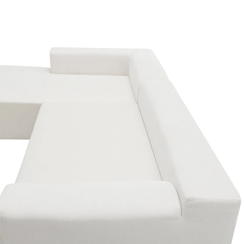 Divano Sezionale Imbottito Minimalista a L Modulare Verde da 277 cm con Combinazione a Due Pezzi - 277L x 173P x 72A cm