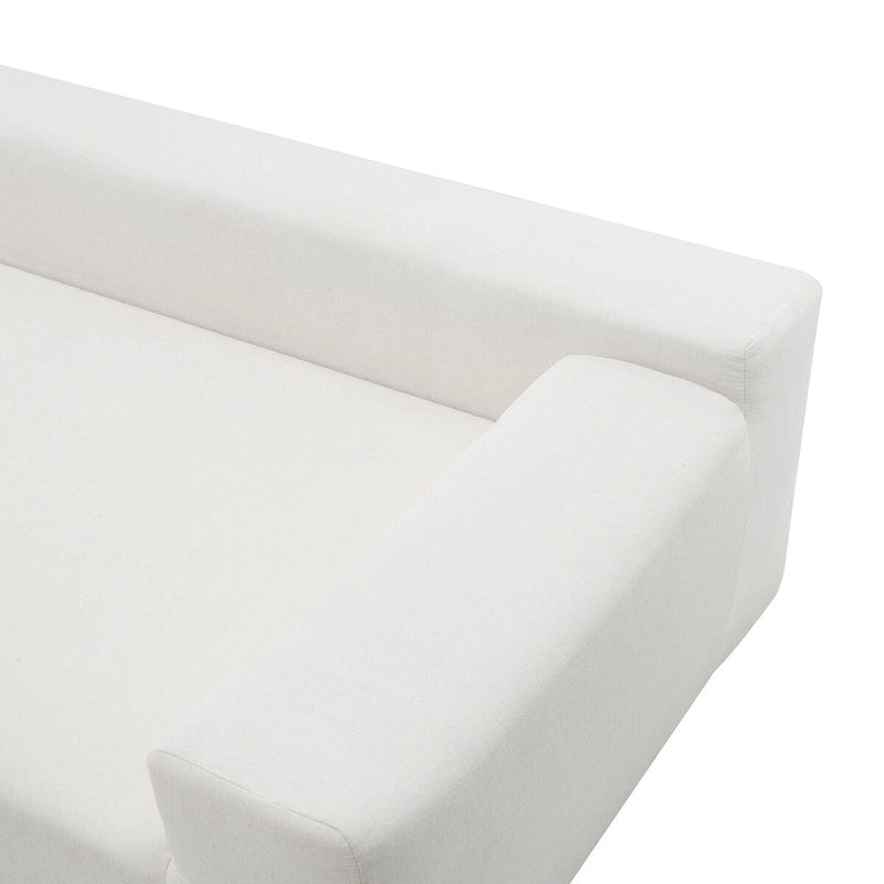 Divano Sezionale Imbottito Minimalista a L Modulare Verde da 277 cm con Combinazione a Due Pezzi - 277L x 173P x 72A cm