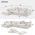 Divano Sezionale Imbottito Minimalista a L Modulare Verde da 277 cm con Combinazione a Due Pezzi - 277L x 173P x 72A cm